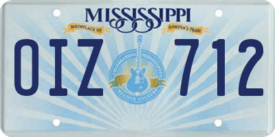 MS license plate OIZ712