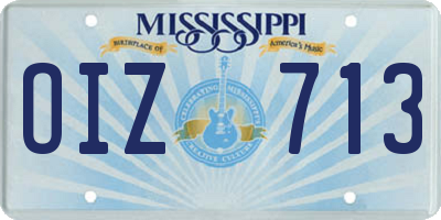 MS license plate OIZ713