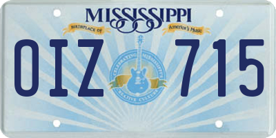 MS license plate OIZ715