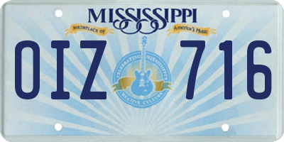 MS license plate OIZ716