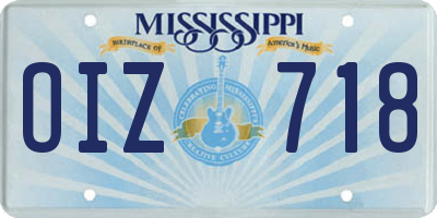 MS license plate OIZ718