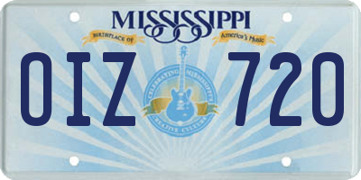 MS license plate OIZ720