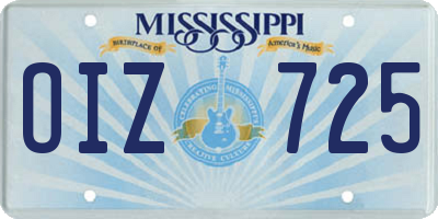 MS license plate OIZ725