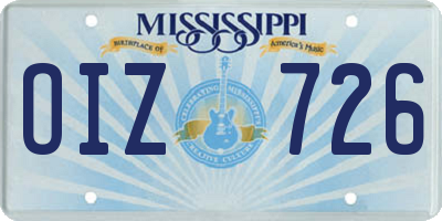 MS license plate OIZ726
