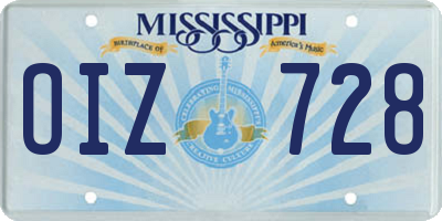 MS license plate OIZ728