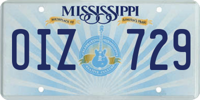 MS license plate OIZ729