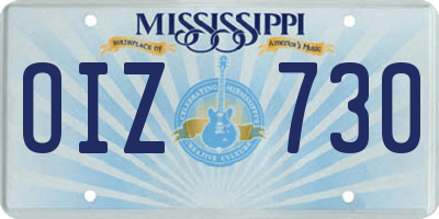 MS license plate OIZ730