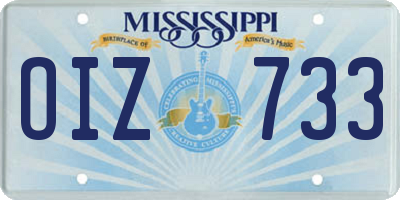 MS license plate OIZ733