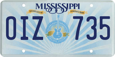 MS license plate OIZ735