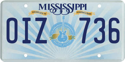 MS license plate OIZ736