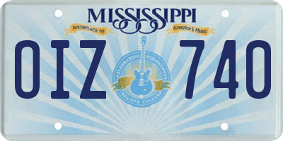 MS license plate OIZ740