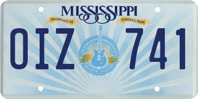 MS license plate OIZ741