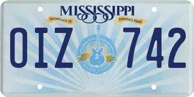 MS license plate OIZ742