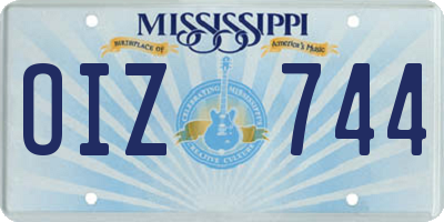 MS license plate OIZ744