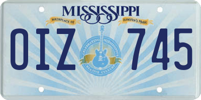 MS license plate OIZ745