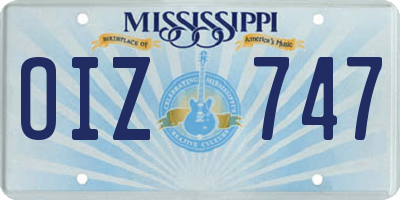 MS license plate OIZ747