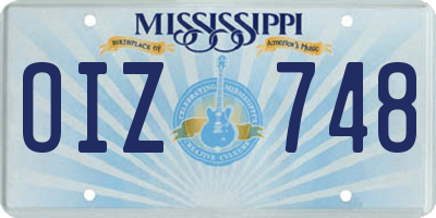 MS license plate OIZ748