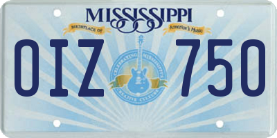 MS license plate OIZ750