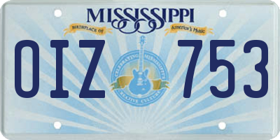 MS license plate OIZ753