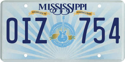 MS license plate OIZ754