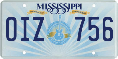 MS license plate OIZ756