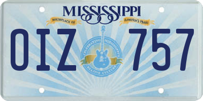 MS license plate OIZ757