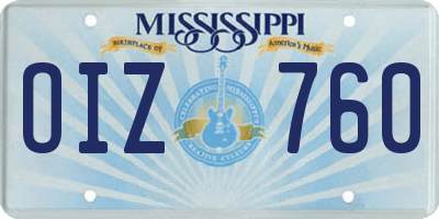 MS license plate OIZ760