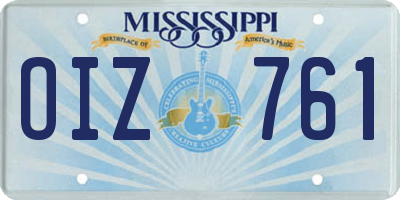 MS license plate OIZ761