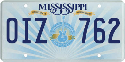 MS license plate OIZ762