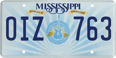MS license plate OIZ763