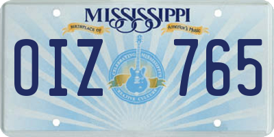 MS license plate OIZ765