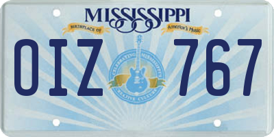 MS license plate OIZ767
