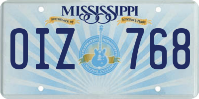 MS license plate OIZ768