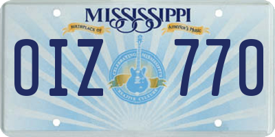 MS license plate OIZ770