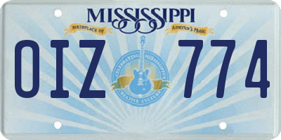 MS license plate OIZ774