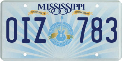 MS license plate OIZ783