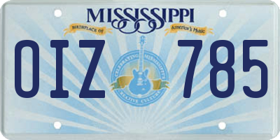MS license plate OIZ785