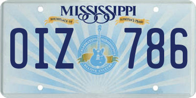 MS license plate OIZ786