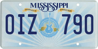 MS license plate OIZ790