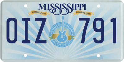 MS license plate OIZ791