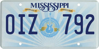MS license plate OIZ792