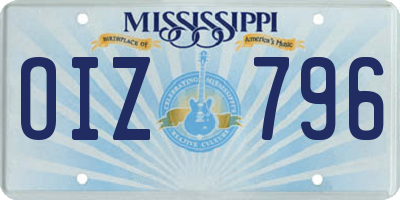 MS license plate OIZ796