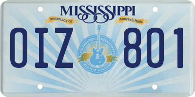 MS license plate OIZ801
