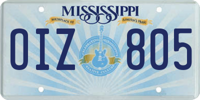 MS license plate OIZ805