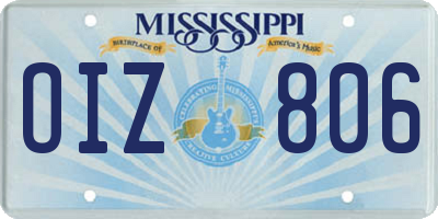 MS license plate OIZ806