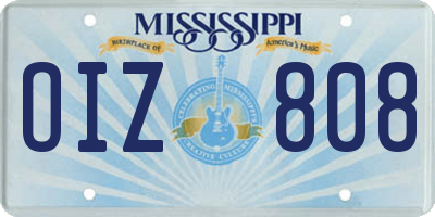 MS license plate OIZ808