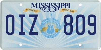 MS license plate OIZ809