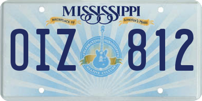 MS license plate OIZ812