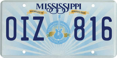 MS license plate OIZ816