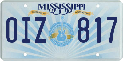 MS license plate OIZ817